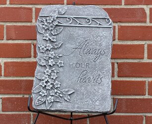 Always Hearts Concrete Plaque from Schultz Florists, flower delivery in Chicago