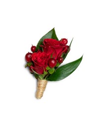 Crimson Boutonniere from Schultz Florists, flower delivery in Chicago