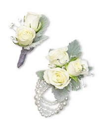 Virtue Corsage and Boutonniere Set from Schultz Florists, flower delivery in Chicago
