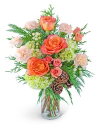 Frosted Peach Glow from Schultz Florists, flower delivery in Chicago