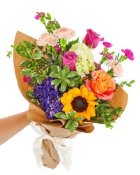 Seasonal Blooms Wrapped Bouquet from Schultz Florists, flower delivery in Chicago
