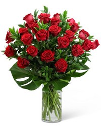 Red Roses with Modern Foliage (24) from Schultz Florists, flower delivery in Chicago