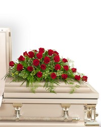 24 Red Roses Casket Spray from Schultz Florists, flower delivery in Chicago