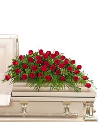 36 Red Roses Casket Spray from Schultz Florists, flower delivery in Chicago