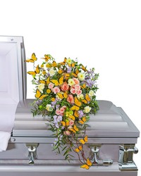 Wind Beneath My Wings Casket Scarf from Schultz Florists, flower delivery in Chicago