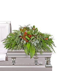 Verdant Farewell Casket Spray from Schultz Florists, flower delivery in Chicago
