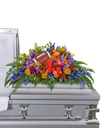 Tears in Heaven Personalized Casket Spray from Schultz Florists, flower delivery in Chicago