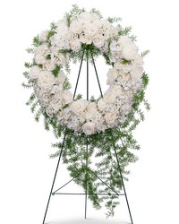 Eternal Peace Wreath from Schultz Florists, flower delivery in Chicago
