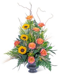 Sunset Solstice Urn from Schultz Florists, flower delivery in Chicago