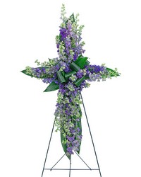 Larkspur Affinity Cross from Schultz Florists, flower delivery in Chicago