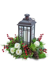 Hollyberry Rose Lantern from Schultz Florists, flower delivery in Chicago