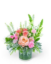 Rosy Coral Romance from Schultz Florists, flower delivery in Chicago