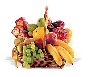Fruit and Gourmet Basket from Schultz Florists, flower delivery in Chicago